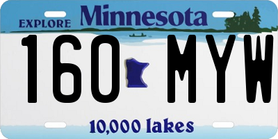 MN license plate 160MYW