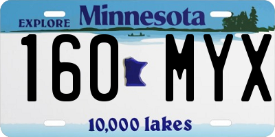 MN license plate 160MYX