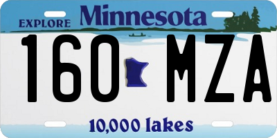 MN license plate 160MZA