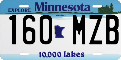 MN license plate 160MZB