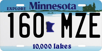 MN license plate 160MZE