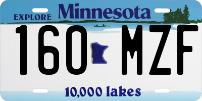 MN license plate 160MZF