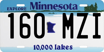 MN license plate 160MZI