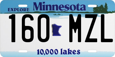 MN license plate 160MZL