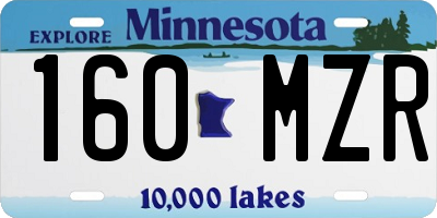 MN license plate 160MZR