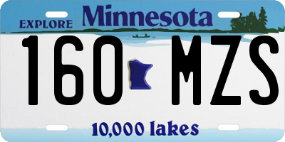 MN license plate 160MZS
