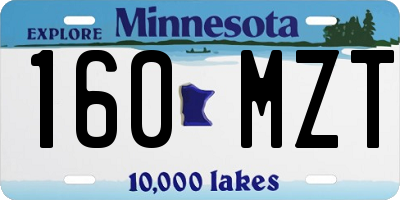 MN license plate 160MZT