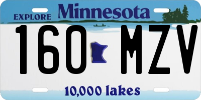 MN license plate 160MZV
