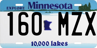 MN license plate 160MZX