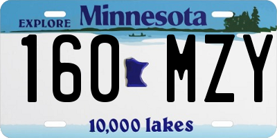 MN license plate 160MZY