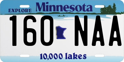 MN license plate 160NAA