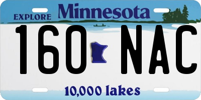 MN license plate 160NAC