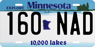 MN license plate 160NAD
