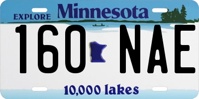 MN license plate 160NAE