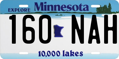 MN license plate 160NAH