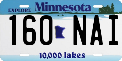 MN license plate 160NAI