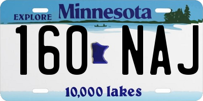 MN license plate 160NAJ