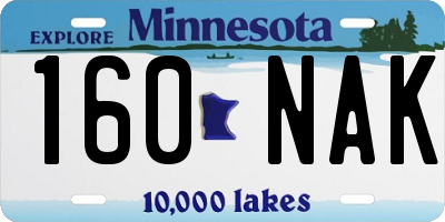MN license plate 160NAK