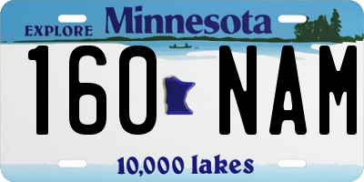 MN license plate 160NAM