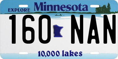 MN license plate 160NAN