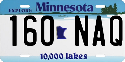 MN license plate 160NAQ