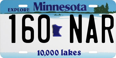 MN license plate 160NAR