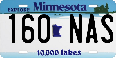 MN license plate 160NAS