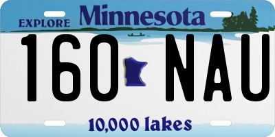 MN license plate 160NAU