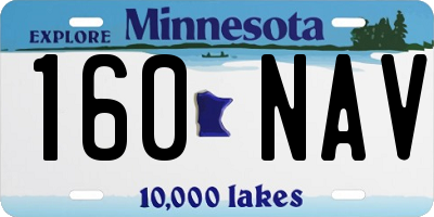 MN license plate 160NAV