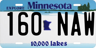 MN license plate 160NAW