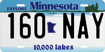 MN license plate 160NAY