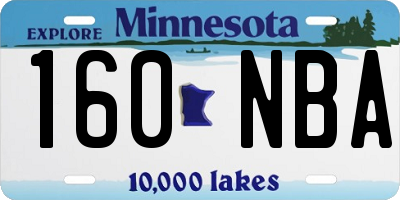 MN license plate 160NBA