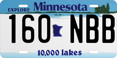MN license plate 160NBB
