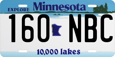 MN license plate 160NBC