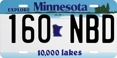 MN license plate 160NBD