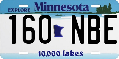 MN license plate 160NBE