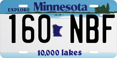 MN license plate 160NBF