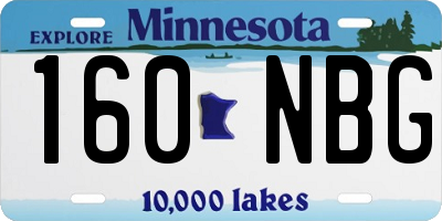 MN license plate 160NBG