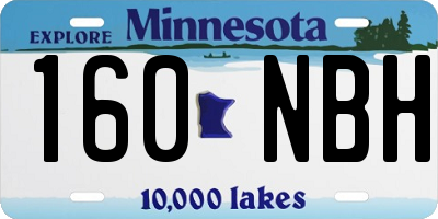 MN license plate 160NBH