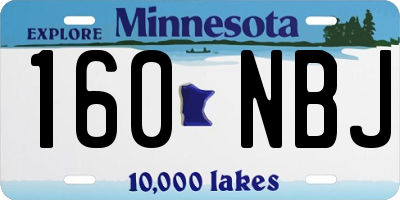 MN license plate 160NBJ