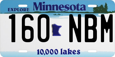 MN license plate 160NBM