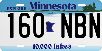 MN license plate 160NBN