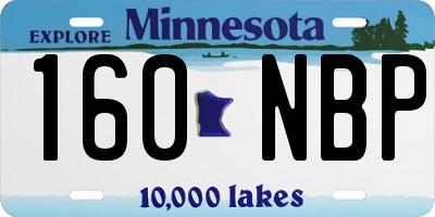 MN license plate 160NBP