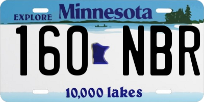 MN license plate 160NBR