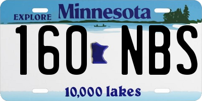 MN license plate 160NBS