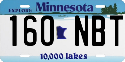 MN license plate 160NBT