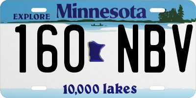 MN license plate 160NBV