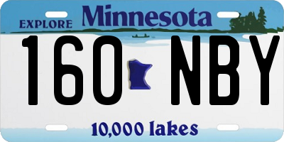 MN license plate 160NBY