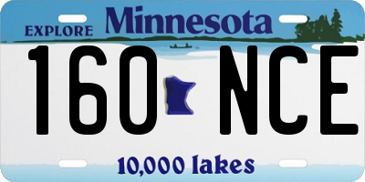 MN license plate 160NCE