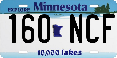 MN license plate 160NCF
